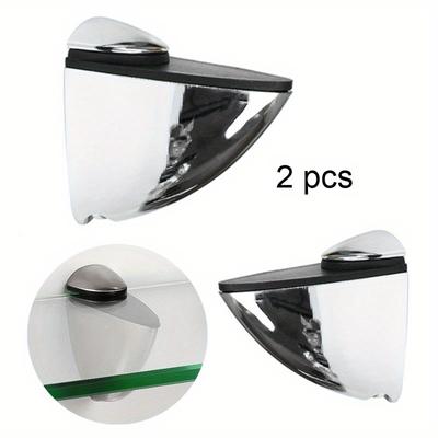 2pcs Adjustable Zinc Alloy Glass Shelf Holder Home Improvement Clamp Brackets Chrome Kit Bathroom Support Clamps Bracket Shelves Holder