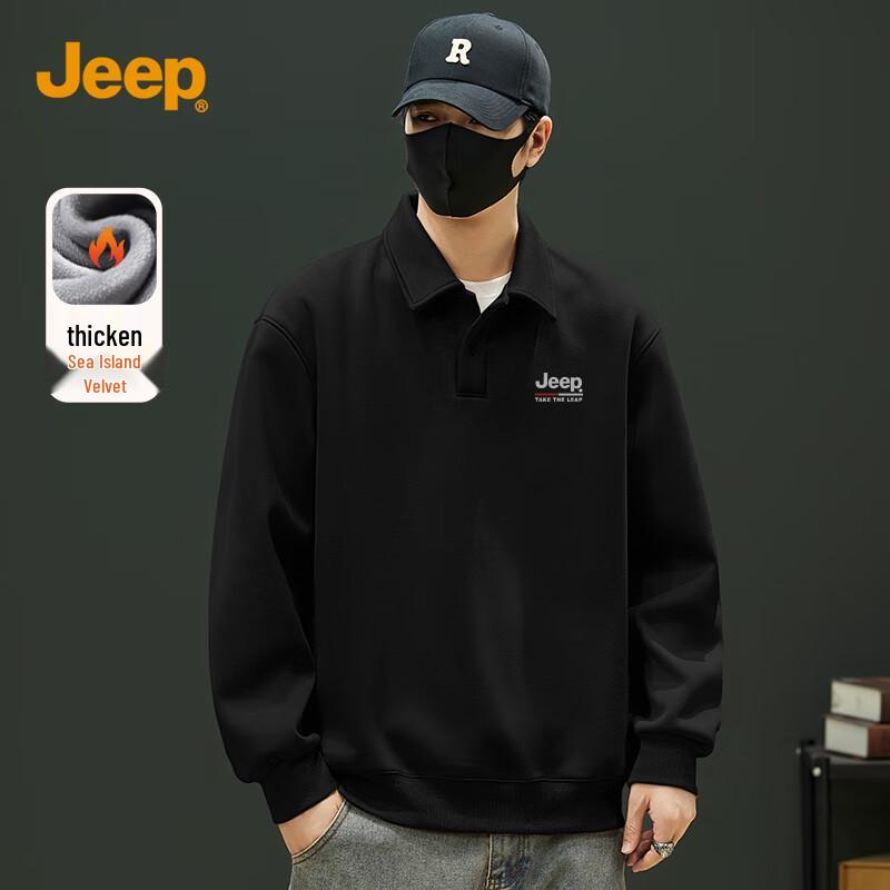 JEEP Men s Fleece-Lined Thermal Sweatshirt M