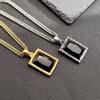 Men's Retro Punk Black Zircon Pendant Necklace In Stainless Steel