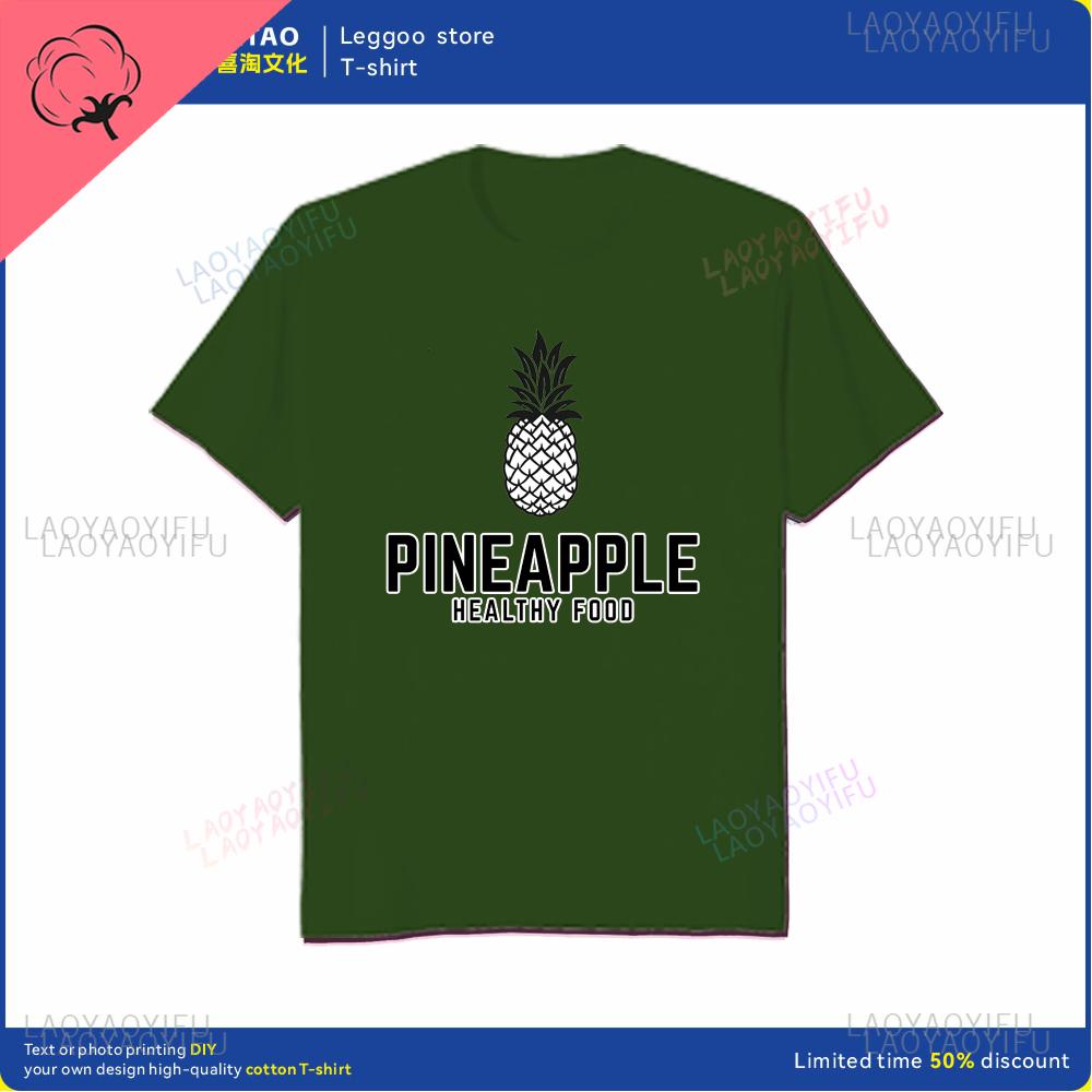 

Pineapple Graphic Print Casual Daily Street Tshirt Cotton Men and Women Can Be Shortsleeved Round Neck Loose Clothing 4XL