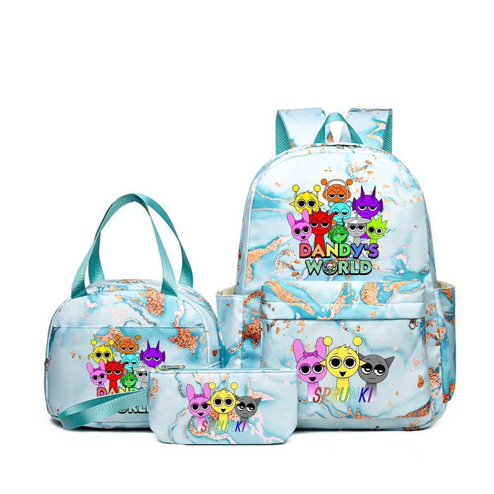 Rhythm zygote student schoolbag children's backpack backpack three-piece set