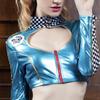 New Cool Girl Sexy Two Pieces Roleplay Police Uniform Adult Lady Halloween Party Cosplay Cheerleading Costumes Night Club Dress