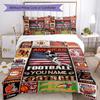 Fußball Personalisierbares Bettwäsche-Set Atmungsaktiver Bettbezug Mit Kissenbezügen Dekorative Bettwäsche Für Schlafzimmer Heimdekoration Geburtstagsgeschenk