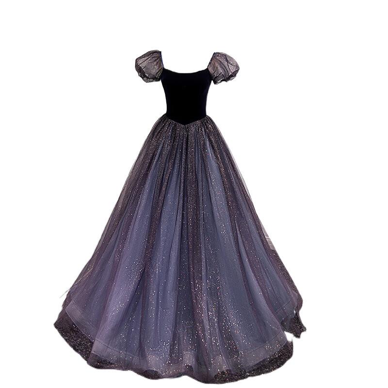 Evening dress skirt femininity banquet host birthday niche light luxury bridesmaid costume chorus performance costume summer