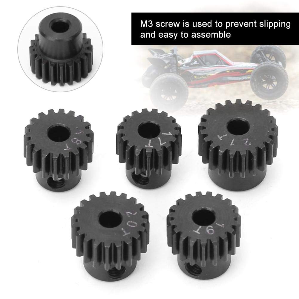 48-Pitch Metal Pinion Gear Set for ECX 2WD 110 Scale RC Hobby Cars, M3 Threads, 17T18T19T20T21T, High-Hardness Pinion Motor Gears for 110 Scale RC