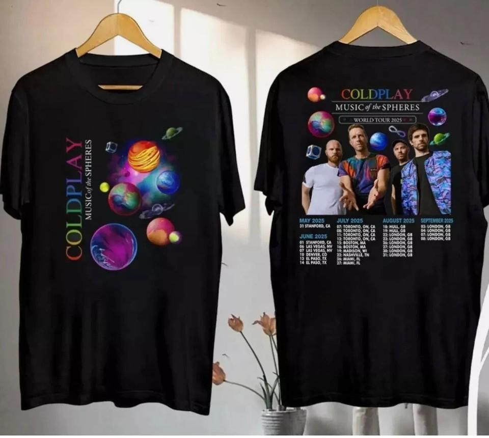 Coldplay Music Of The Spheres Tour 2025 Shirt Coldplay Band Concert Shirt Unisex T-Shirt XXXXL