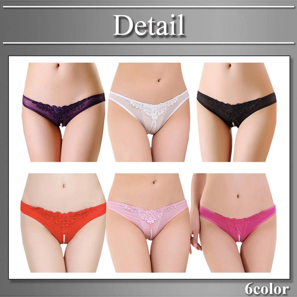 Underwear Shorts Pearl Open Crotch TV044 [Buzz Selection] T-back See-through Women's (03 Pink)