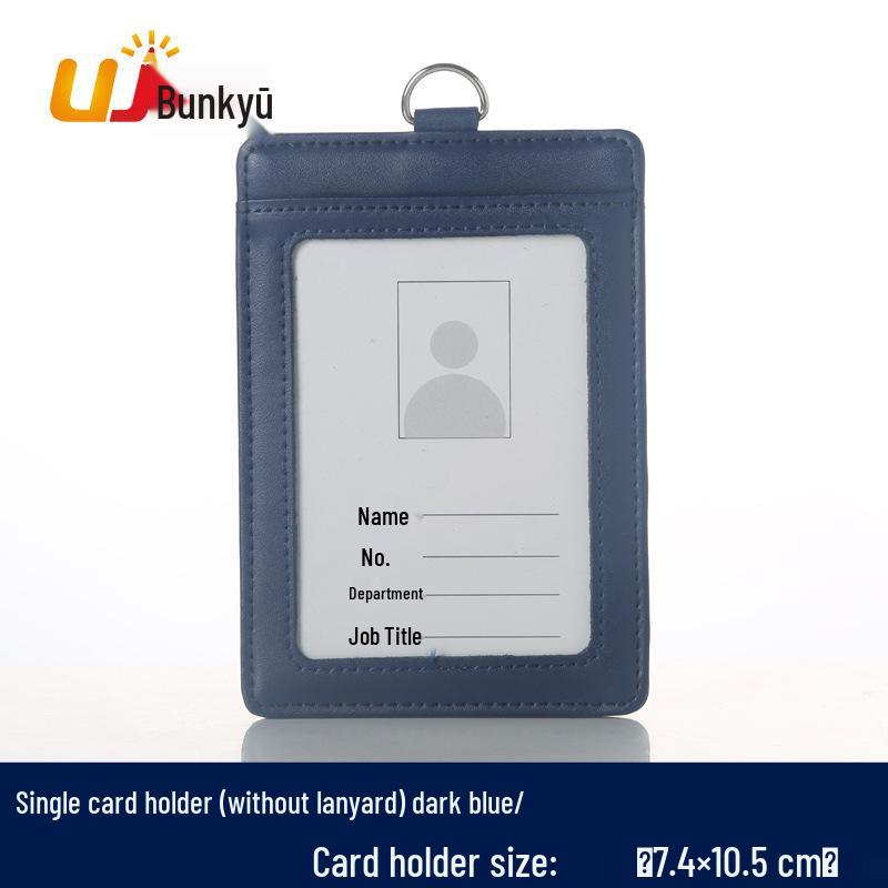 Bunkyu Large Double-Layer Genuine Leather ID Card Holder for Work and Government Agencies