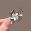 Retro Cat Eye Flower Hair Scratch Matte Silver Metal Base Sparkling Diamond Branches Leaves Decoration Strong Grip Daily Dating