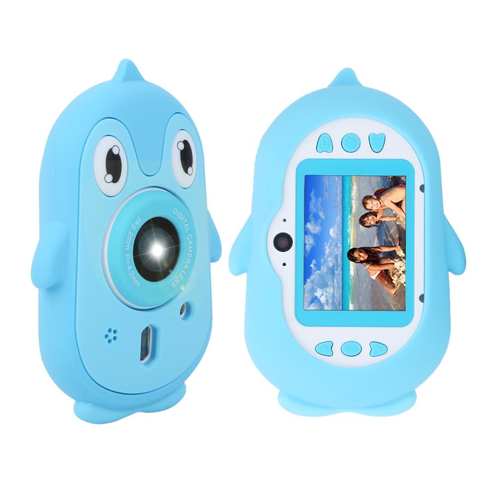 Kinder 3M Wasserdichte Kamera 2,4 Zoll IPS-Bildschirm mit Silikonhülle Unterstützt Filter SpielBlau