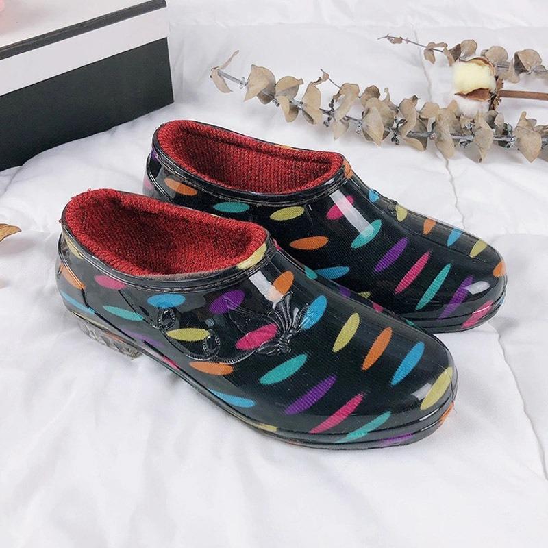 New low-top rain shoes women's summer fashion adult non-slip waterproof shoes shallow mouth work kitchen women's rubber shoes overshoes tide