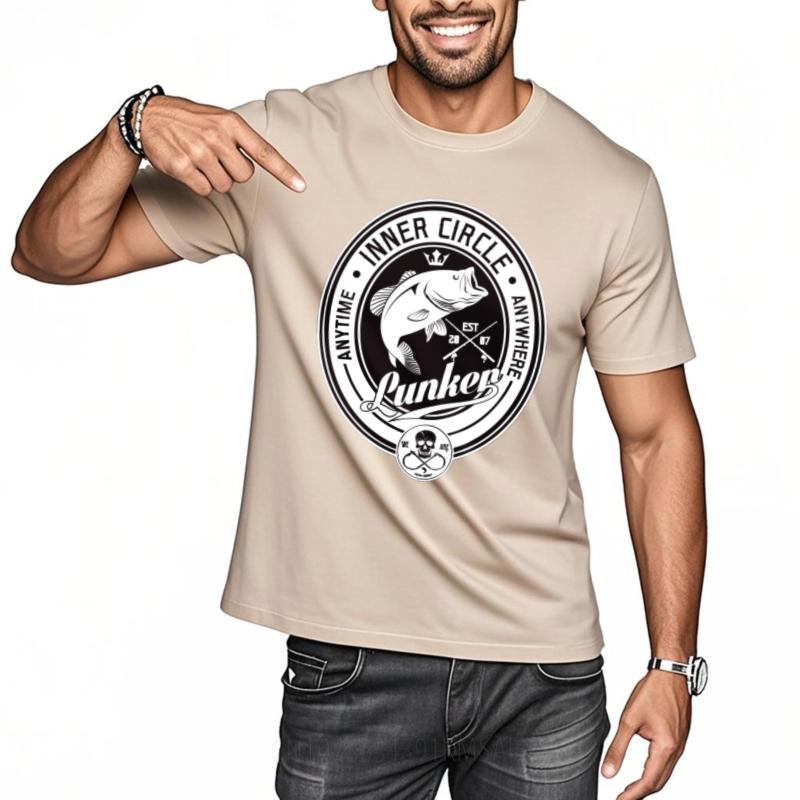 Short Sleeve Shirt Comfortable For men Oneck tshirt Plus Size Inner Circle Punker Fish Skull Design Fashionable Boys Teeshirt