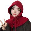 Balaclava Hat for Women In Winter Warm Big Head Scarf One Piece Head Cover Ear Protection Wool Hat Knit Hat
