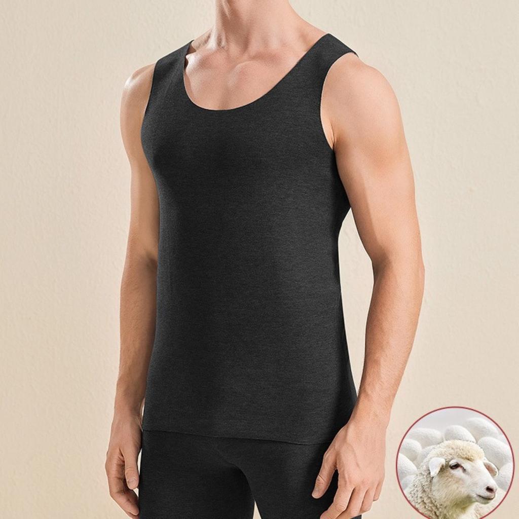 Imitation Wool and Silk Thermal Vest Underwear for Men and Women, Seamless Underwear, Bottom Vest, Autumn Coat with Double-sided German Suede
