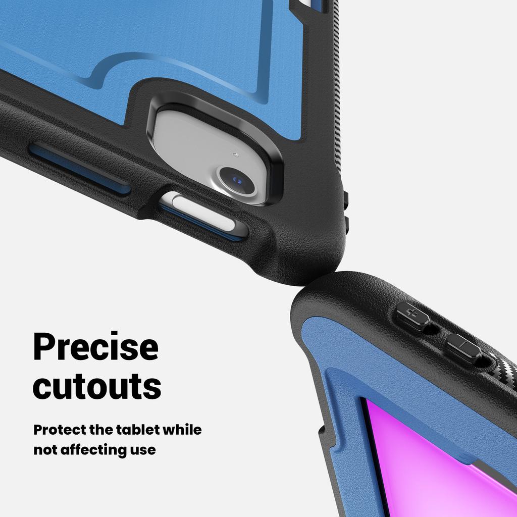 For iPad Air 13 (2025) M3 A3268/(2024) M2 Case Kickstand PC TPE Tablet Cover with Hand Strap