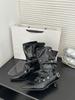 New European and American rivet wrinkled boots pointed wrinkled fashion boots thin high heel thin boots