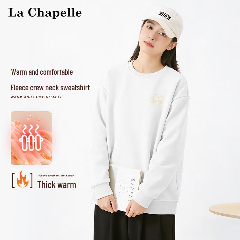 La Chapelle Women s Fleece-Lined Round Neck Sweatshirt L
