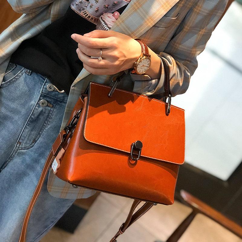 Genuine Leather Shell Bag for Women, Top Grain Oil Wax Cowhide Shoulder Purse, 2026 New Minimalist Clutch, Soft Texture Crossbody Bag, Vintage Style