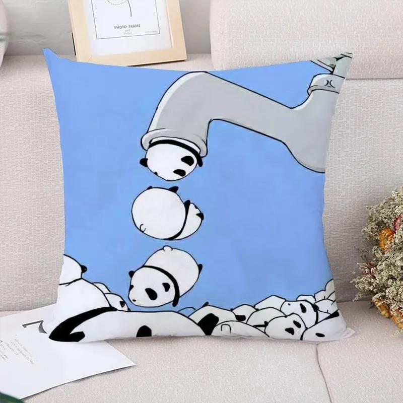 Cute Panda Decorative Pillowcase Living Room Office Home Pillowcase Car Ornaments