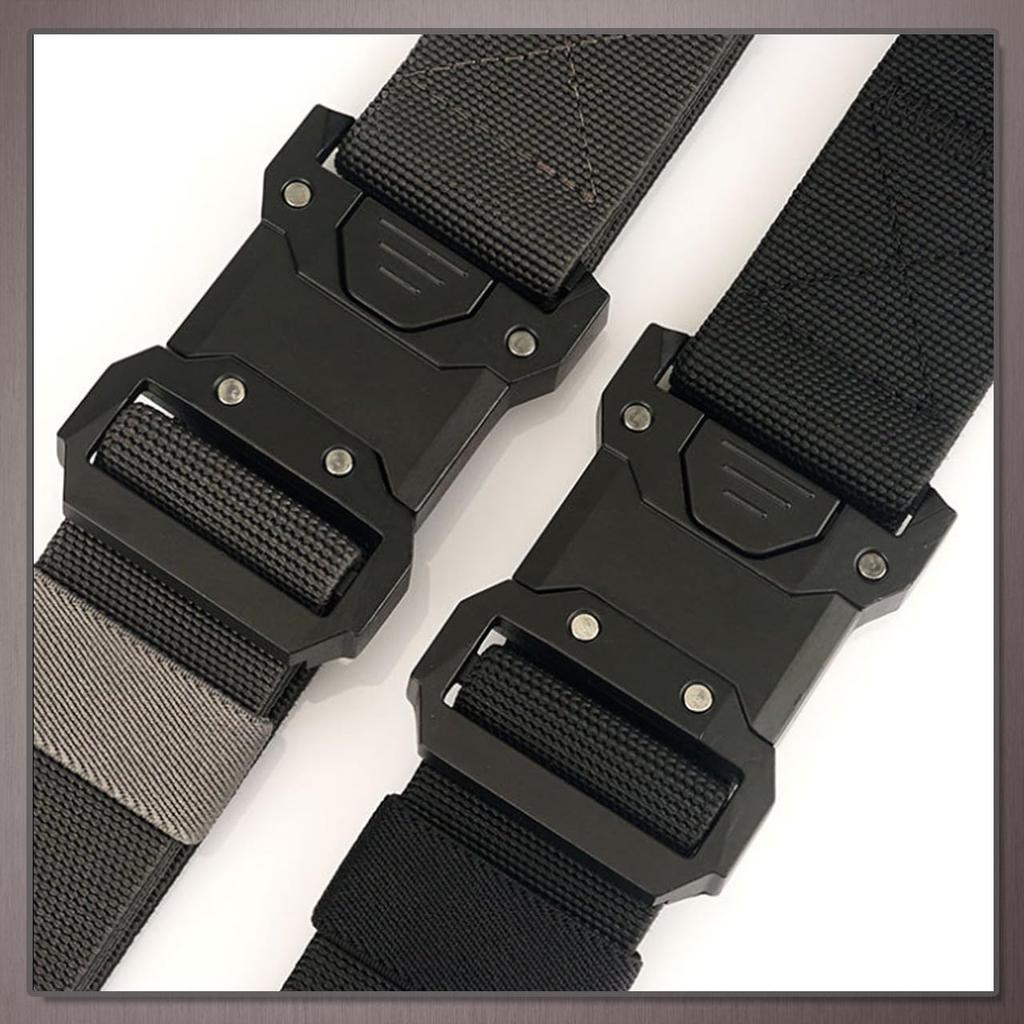 One Limitation Tactical Elastic Quick Release Belt for Work and Military BP636 One-Touch Use, Men's (Black)
