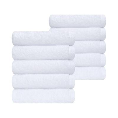 Antibacterial Combed Cotton 40s 180g Hotel Towel White 10-Pack - High-Density Premium Thick Absorbent Korean Luxury Bathroom Towel