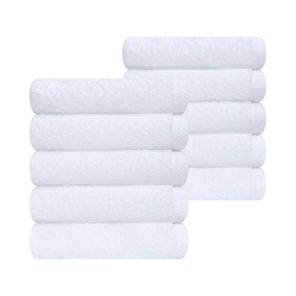 Songwol Towel Antibacterial Combed Cotton 40s 180g Hotel Towel White 10-Pack - High-Density Premium Thick Absorbent Korean Luxury Bathroom Towel