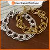 100% Solid 925 Sterling Silver Bracelet for Women Vintage Handmade Simple Gold Heavy Interlines Bracelet Birthday Gift Party