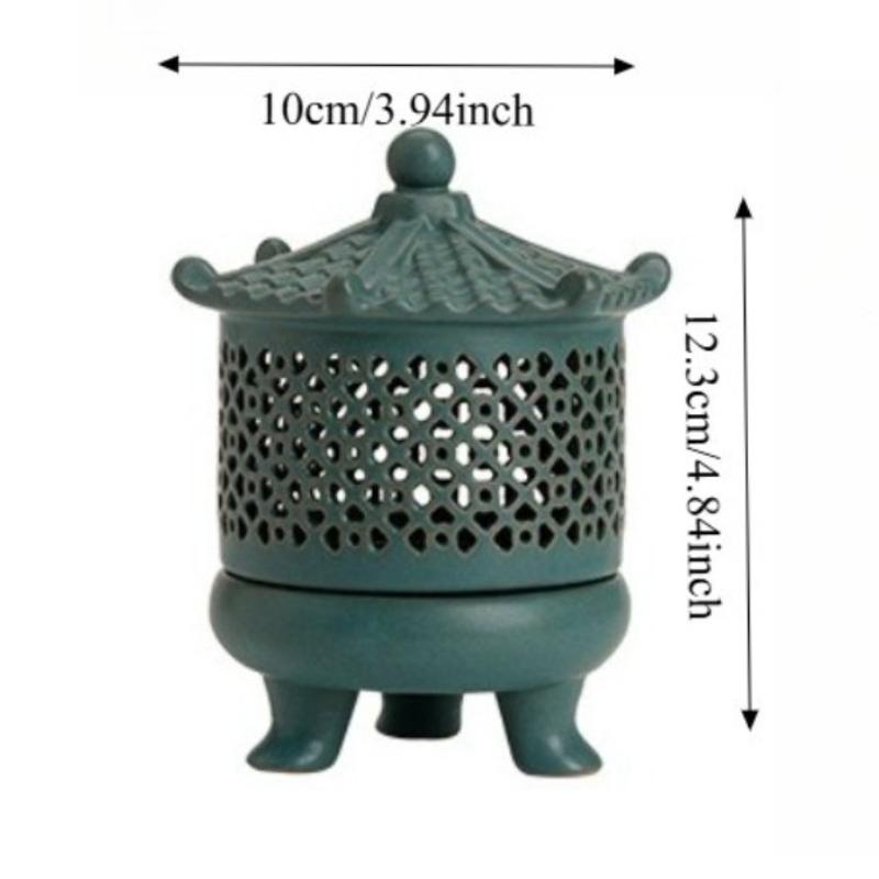 Gutta Disc Incense Burner Chinese Zen Vintage Three-legged Incense Burner Ceramic Tea Ceremony Zen Ornaments Home Decoration