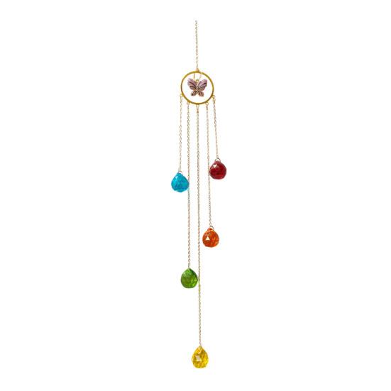 Wind Chime Sun Catcher 7-Color AB Crystal Balls & Light Beads Crystals Ball