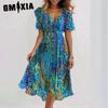 Women's Fashion Summer Spring Short Sleeve V-Neck Casual Dresses