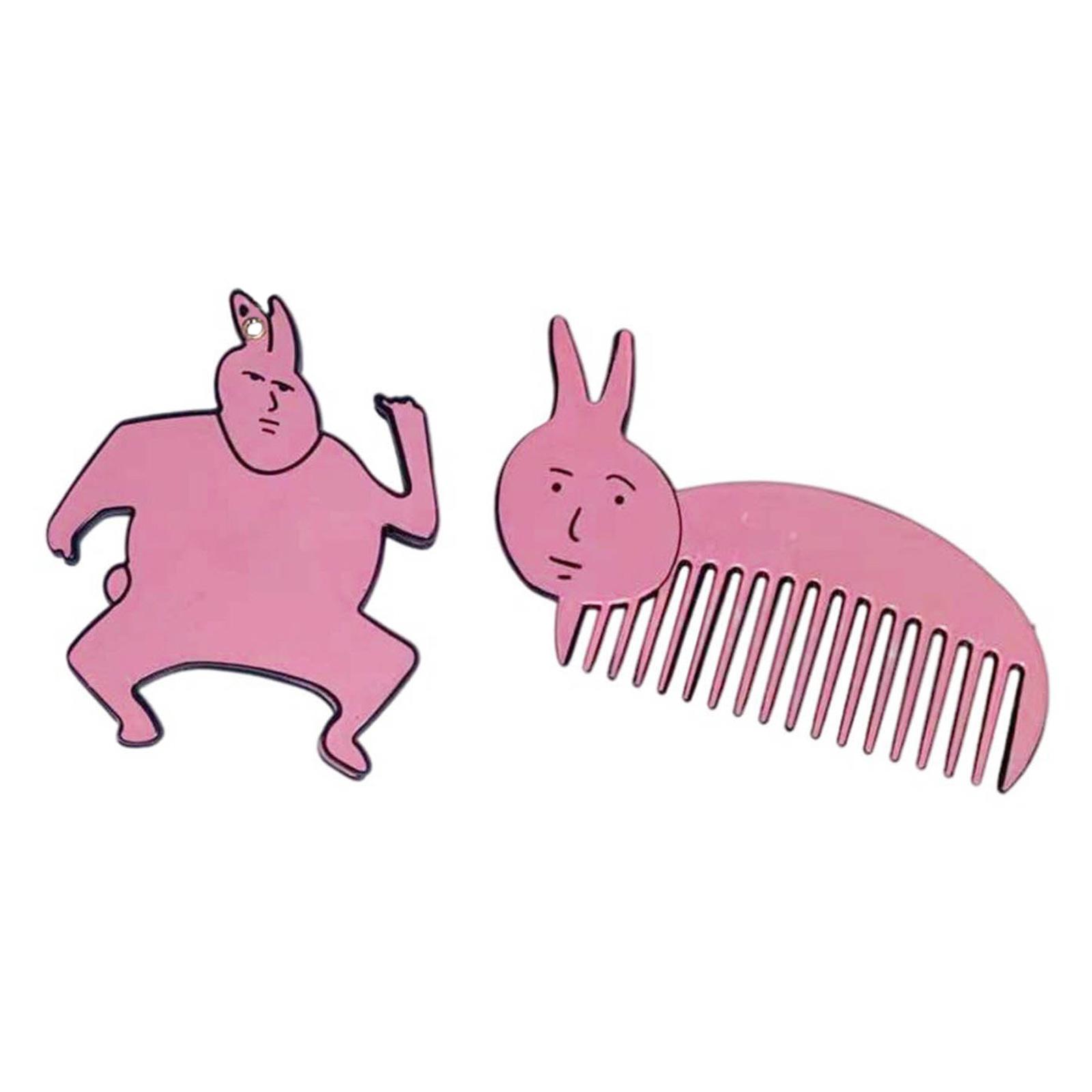 

Novelty Mirror and Comb Set Cute Pink Rabbit Theme Keychain Acrylic Material Great Gift for Fashion Forward Individuals 1