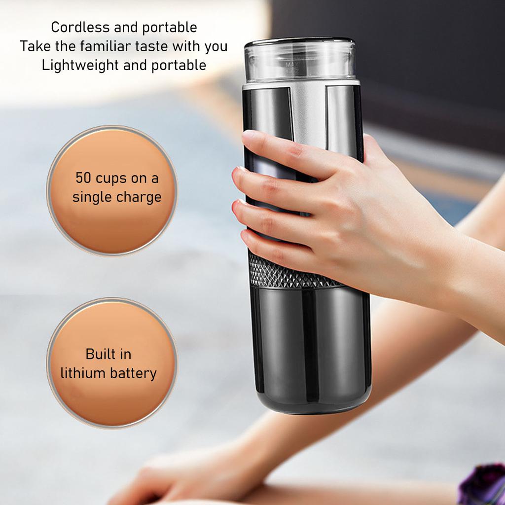 Portable Coffeemaker Machine Mini Handheld Coffee Machine Cordless Type C Rechargeable Auto Mini Coffeemaker with 1200mAh Battery For Travel Camping