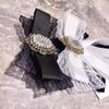 Black Memorial Black Bowknot Brooches Crystal Rhinestone Bow Tie Brooches  Dress Coat Accessories