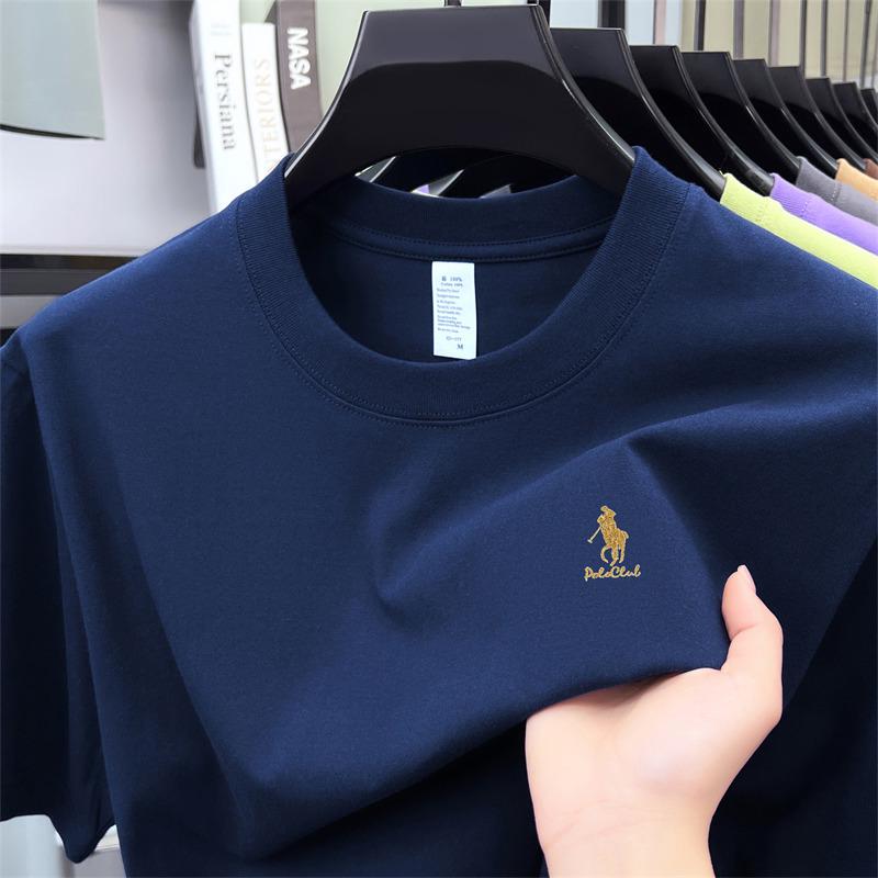 Men's Lightweight 100% Cotton Casual Round Neck T-shirt - Breathable and Fashionable for Summer