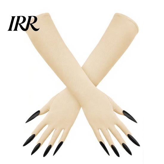 Elastic Polyester Costume Gloves 1 Pair Halloween Ghost Claw Gloves, Long Fingernail Witch Outfit Essentials Accessory, Dark Party Performance