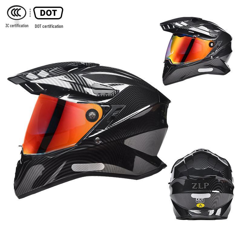 A-Class Unisex Motorcycle Helmet: Double Visor Full Face for Touring & Off-Road Use
