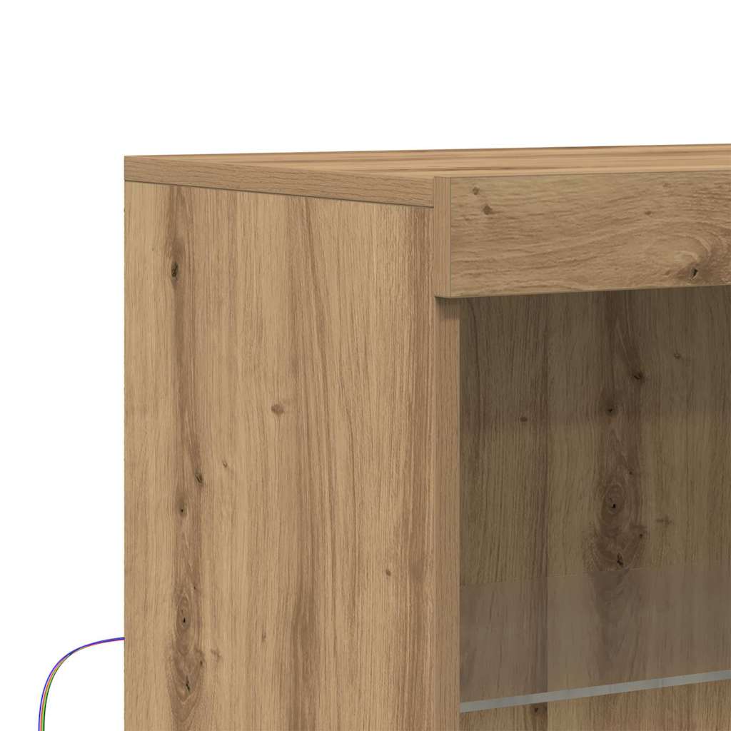 LED Sideboard In Brown 60 X 37 X 100 Cm Particleboard