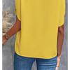 Damen 2025 Sommer Casual Einfarbig V-Ausschnitt Locker Bluse Tops für Damen