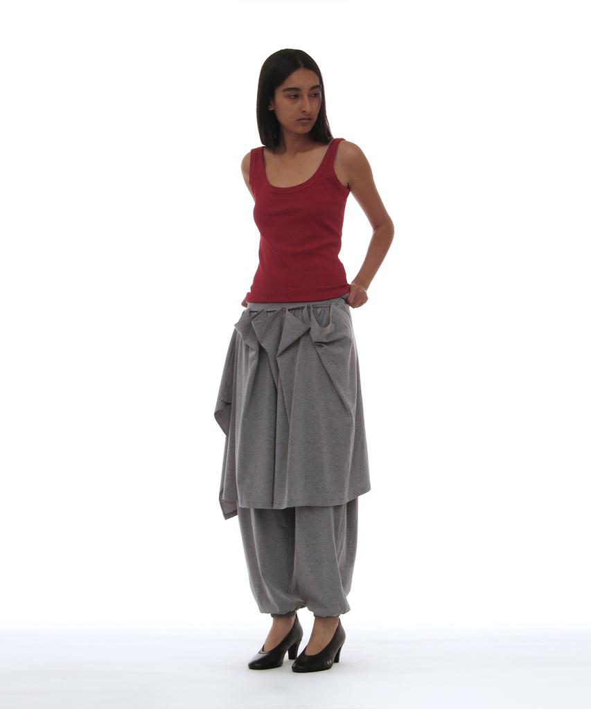 PARTIMENTO WOMEN Pwc Curtain Skirt Layered Harem Pants_Melange