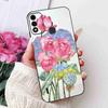 For Itel A48 6.1" Case Fashion Painting Soft Silicone TPU Black Cover For ITEL A48 itel a48 Popular Design Flowers Phone Cases