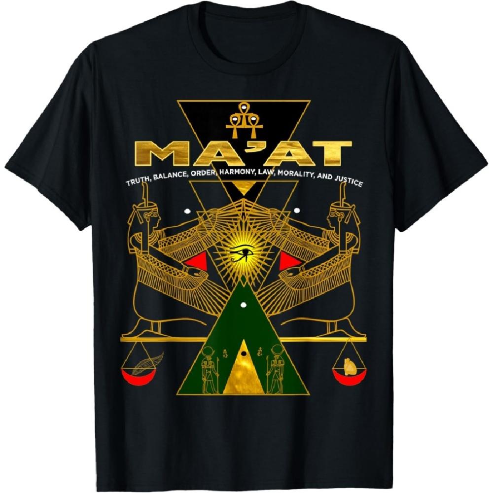 

Ancient Egyptian Sacred kemetic Geometry Goddess MAAT Gift T-Shirt S