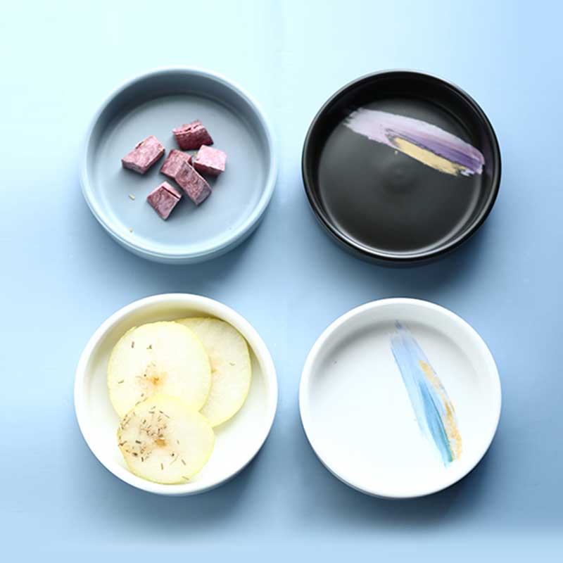 Keramik Westliches Gericht Sojasauce Würzteller Haushalt Runder Teller Salat Tomatensauce Schüssel Kreative Essig Dippschalen