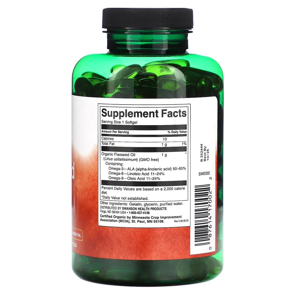 Flaxseed Oil, 1,000Mg, 200 Softgels