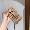 Handmade Woven Straw Rope Crossbody Pouch Female Vintage Mini Straw Bag Girl Beach Single Shoulder Bag Mobile Phone Purse