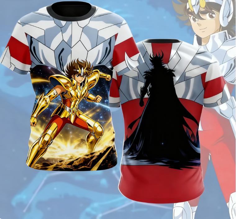 Anime Saint Seiya Pegasus Cosplay 3D Children's T-Shirt Fashion Cool Daily Unisex T Shirt Street Personality Y2k Tops Summer Clothing