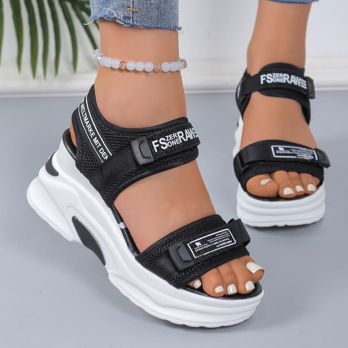 

Women s Thick-Soled Sandals Open Toe Casual Sport Sandals Comfortable Summer Shoes Walking Shoes 42 чорний