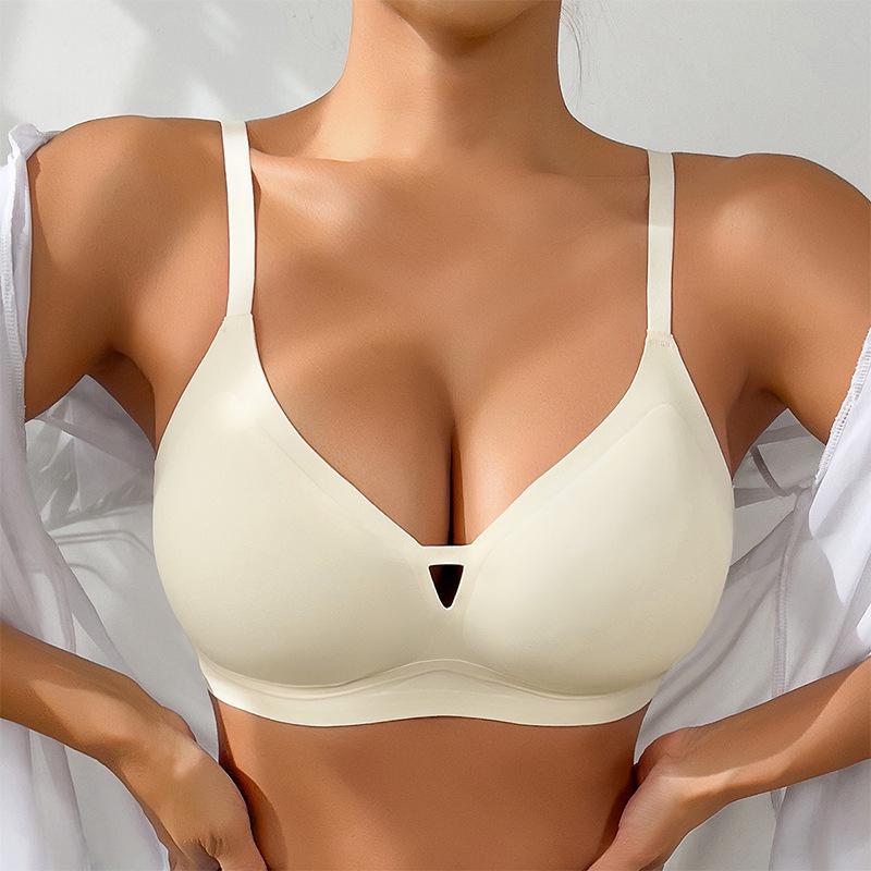 Women's Sexy Low Back Seamless Bra - Thin Straps, Small Chest Enhancement, No Underwire