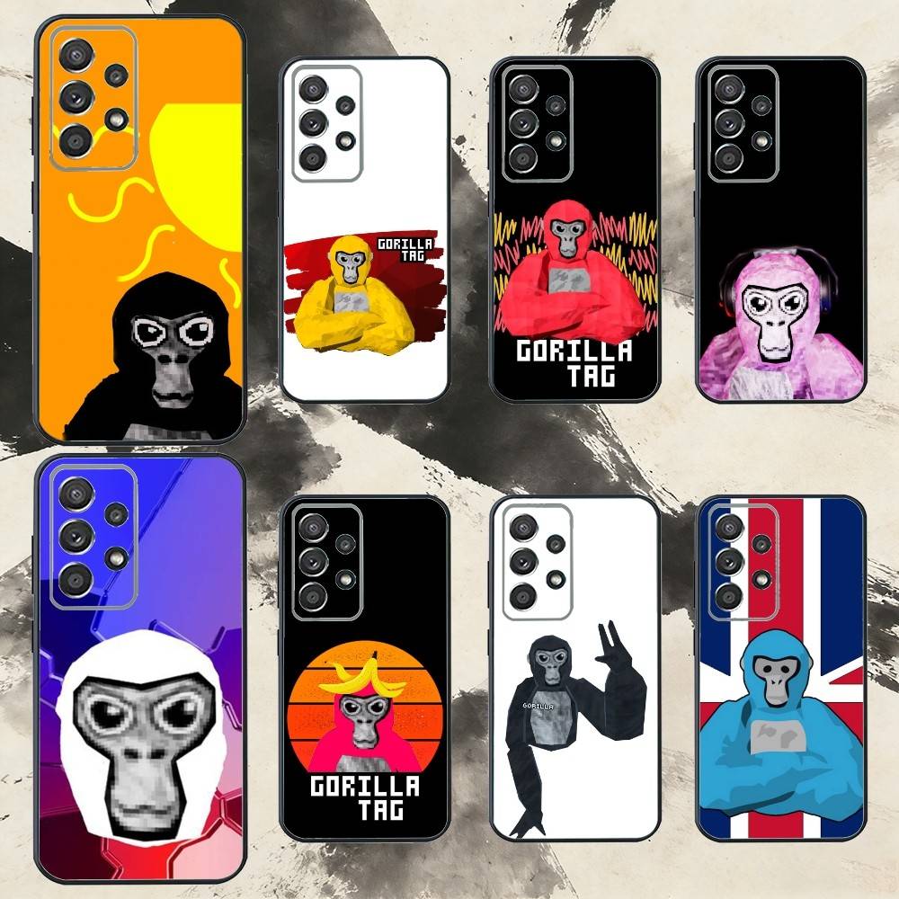 M-Monkey G-Gorilla TagS Game Phone Case For Samsung S25,S24,S21,S22,S23,S30,Ultra,S20,Plus,Fe,Note,10,9,5G Black Cover