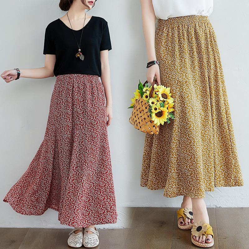 

Women s Floral Print Skirt one size белый