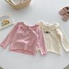 Girls Solid Color Bottoming Shirt 0-5 Years Old Autumn Children's Clothing Baby Cute Rabbit T-shirt Children's Autumn Clothing